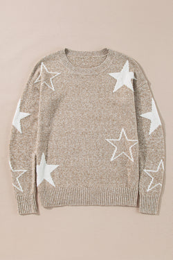 Maglione di spalla grigia a stella