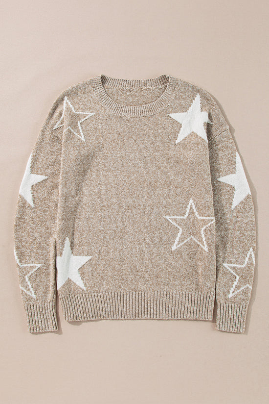 Maglione di spalla grigia a stella