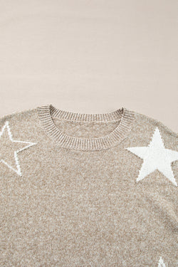 Maglione di spalla grigia a stella