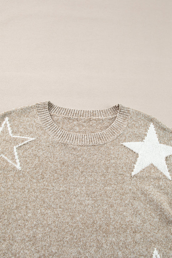 Maglione di spalla grigia a stella