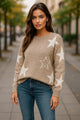 Maglione di spalla grigia a stella