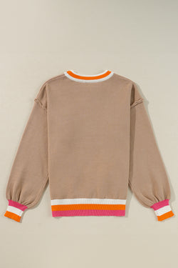 Maglione a goccia a strisce colorblock a strisce di pergamena
