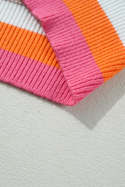 Maglione a goccia a strisce colorblock a strisce di pergamena