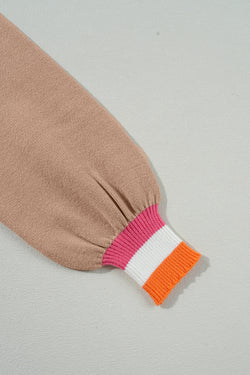 Maglione a goccia a strisce colorblock a strisce di pergamena