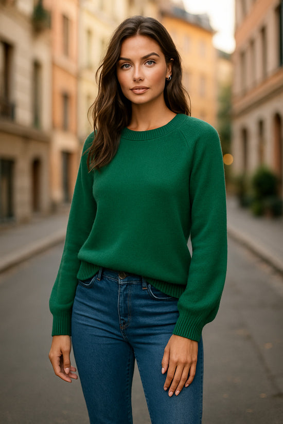 Maglione per il collo dell'equipaggio sempre sempreverde