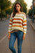 Maglione di crew da equipaggio a goccia multicolore a strisce