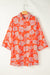 Mini vestido de camisa solta com estampa floral preta de estampa floral