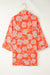 Mini vestido de camisa solta com estampa floral preta de estampa floral