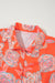Mini vestido de camisa solta com estampa floral preta de estampa floral