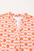 Orange Floral Print Flounce Sleeve Buttoned Front Mini Dress