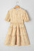 Mini robe à manches courtes à manches courtes à floral jaune