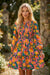 Multicolour Floral Print Long Sleeve Smocked Ruffled Mini Dress