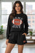 Black Game Day Rugby Football Graphic Pullover e Shorts Casual Roup