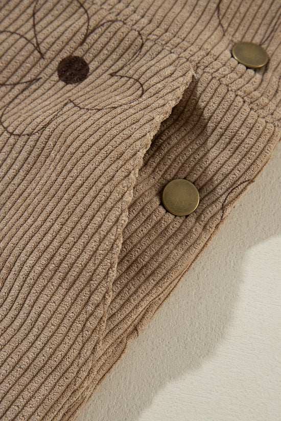 Mutura de la pana de estampado de flores caqui