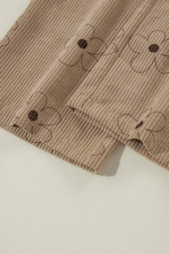 Mutura de la pana de estampado de flores caqui