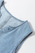 Beau Blue Light Lave Split Split Neck sin mangas Cambray Vestido