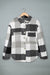 Pink Plaid Color Block Buttoned Long Sleeve Jacket with Pocket
