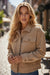 Dark Khaki Textured Chest Pocket Button-up Shacket