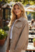 Dark Khaki Textured Chest Pocket Button-up Shacket