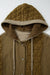 Beige Quilted Textured Patchwork Loose Fit Hooded Jacket