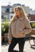 Light French Beige Zipper Pocketed Winter Fuzzy Jacket