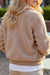 Light French Beige Zipper Pocketed Winter Fuzzy Jacket