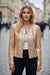 Golden Fleece Sequined Open Front Cropped Jacket