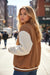 Mist Green Corduroy Fleece Patchwork Buttoned Bomber Jacket