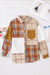 Chaqueta de camisa de mosaico de color a cuadros de color naranja con bolsillo
