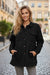 Black Retro Quilted Flap Pocket Button Shacket