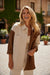 Brown Color Block Chest Pockets Buttoned Corduroy Shacket