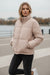 Apricot Pink Full Zipper Quilted Puffer Jacket