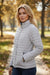 Silvery Solid Color Quilted Zip-up Puffer Jacket