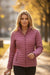 Burgundy Solid Color Quilted Zip-up Puffer Jacket