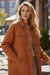 Gold Flame Textured Collared Drop Shoulder Buttoned Front Duster Coat