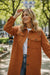 Gold Flame Textured Collared Drop Shoulder Buttoned Front Duster Coat
