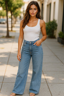 📦 Lot de 25 pantalons pour femmes — jeans mélangés, styles légers et d'été.