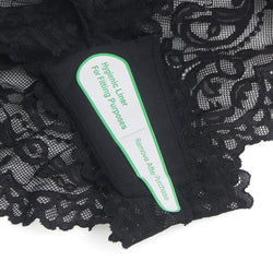 High-Waist Black Lace Panty with Faux Leather Belt