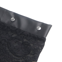 High-Waist Black Lace Panty with Faux Leather Belt