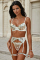 Ensemble de lingerie brodé de 3 pièces