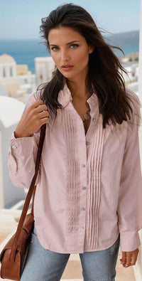 Casave casual a piega piega rosa chiaro *
