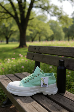 Tênis unissex baixo-Celeste Green