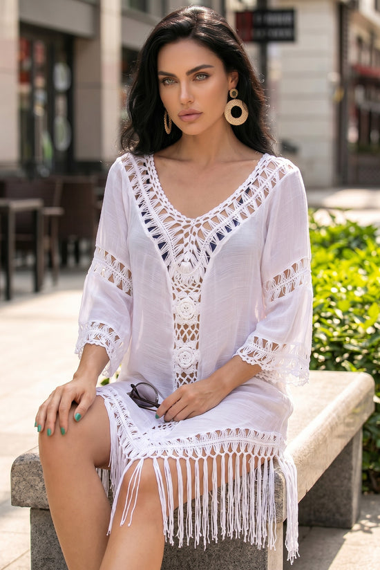 ✨ BOHEMIAN GLOW – The flowing dress with refined crochet details