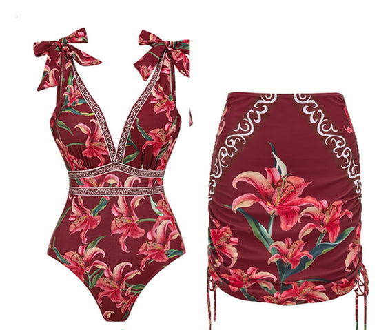 ✨ SENSUAL LILY – The irresistible floral beach set