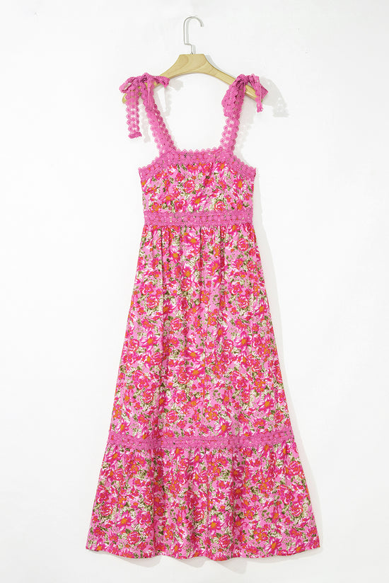 Vestito maxi in pizzo floreale in pizzo verde