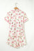 Floral Print Contrast Pipping Short Pajamas Set