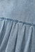 Beau Blue Bowknot Neck sin mangas con volantes Vestido de chambray