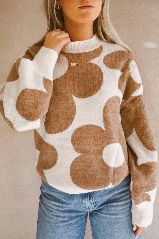 Chaque Big Flower Pattern Drop ombre Sweater