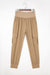 Camel Elastic High Waist Pocketed Cargo Jogger Pants