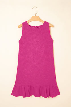 Ashleigh Blue Knot Sbope Back Ruffle Hem Mini Mini Vestido